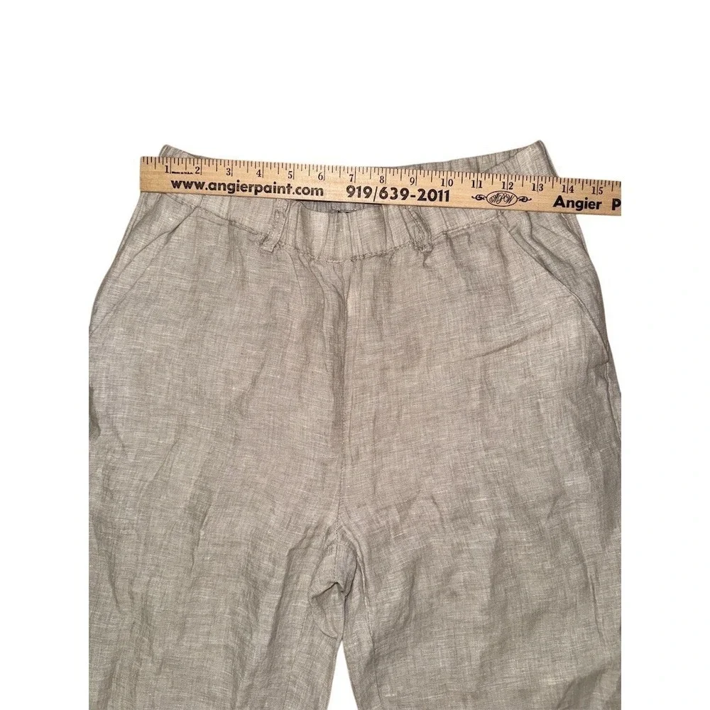 Quince 100% European Linen Pants Womens M Beige Pull-On Elastic Waist Straight